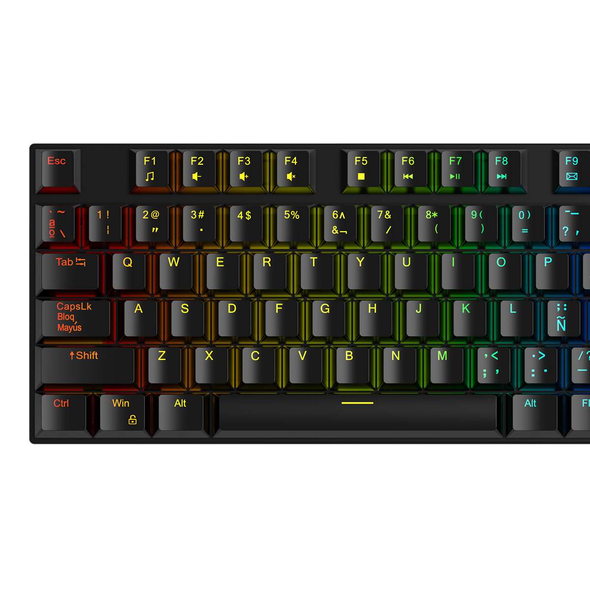 Teclado Movil Logix MK87 Gamer Compacto Ghost Buster RGB